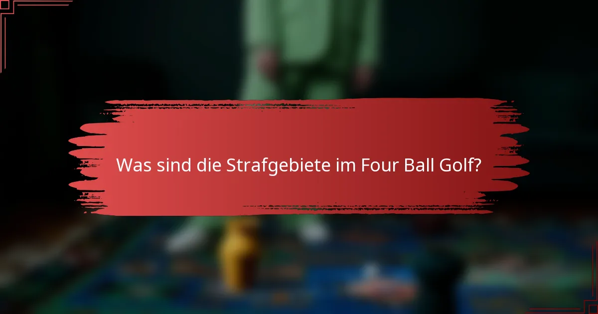 Was sind die Strafgebiete im Four Ball Golf?