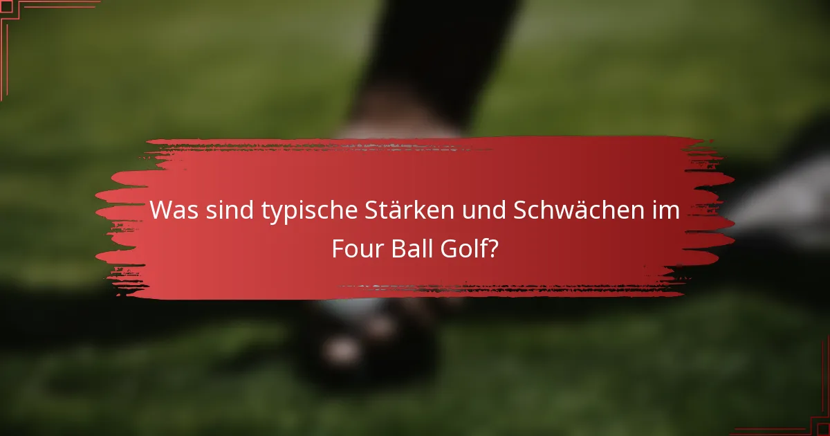 Was sind typische Stärken und Schwächen im Four Ball Golf?