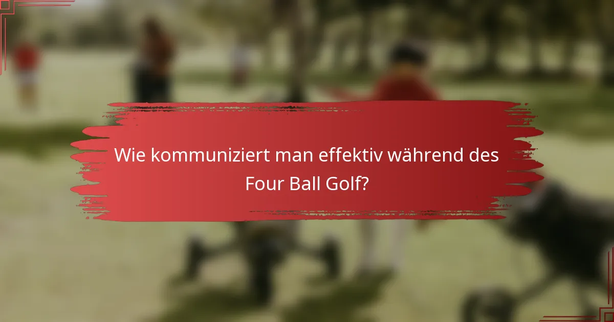 Wie kommuniziert man effektiv während des Four Ball Golf?