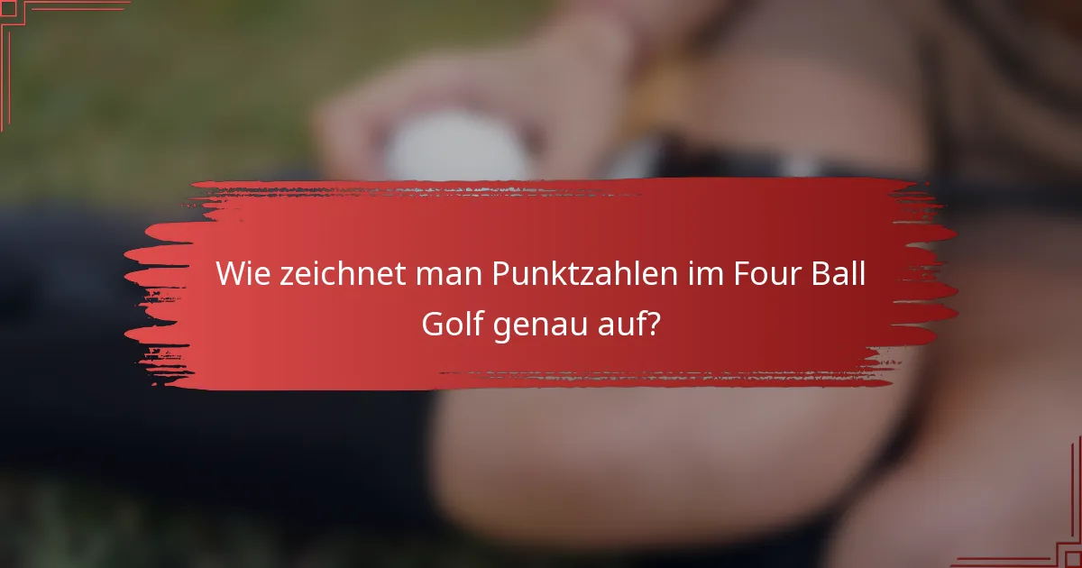 Wie zeichnet man Punktzahlen im Four Ball Golf genau auf?